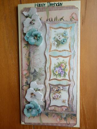 Spring Pansies Dl Card with Topper by Marion West