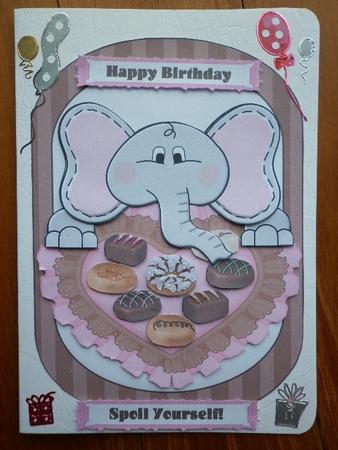 Ellie with Heart and Chocolates Card Front by Marion West