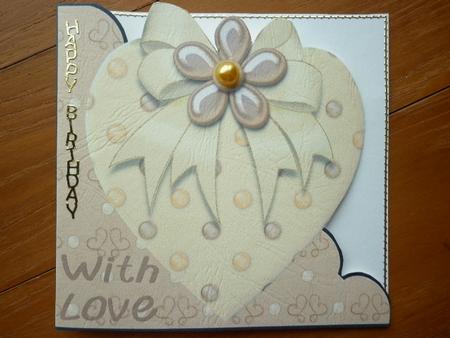 Cream Heart with Gem Flower by Marion West