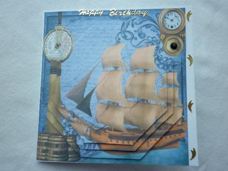 Time to Set Sail Card Topper with Pyramid by Marion West