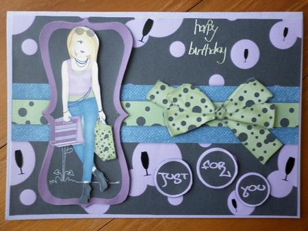 Shopping-mad Teen Decoupage - Lilac & Khaki by Marion West