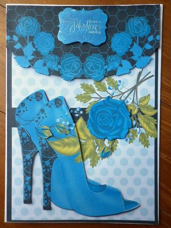 Black and Blue Stylish Floral and Shoe Quick Card by Marion West