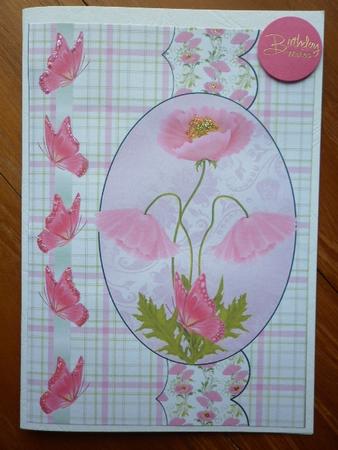 2 Pink Poppies Card Fronts by Marion West