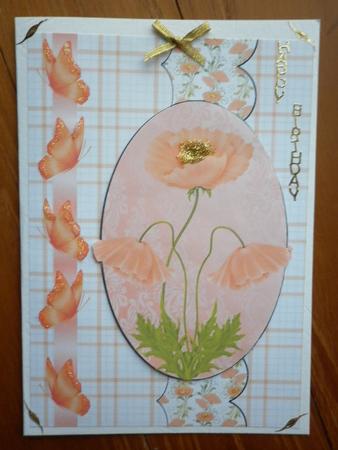 2 Orange Poppy Card Fronts by Marion West