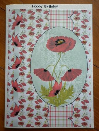 2 Red Poppy Card Fronts by Marion West