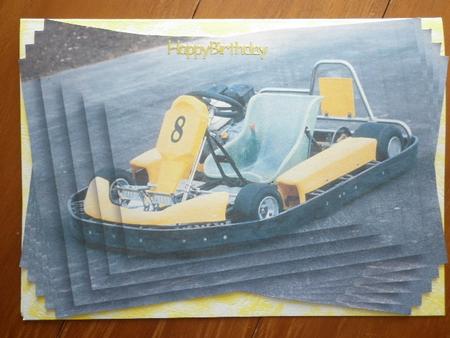 Go Cart Yellow 8 Twisted Easy Card Topper by Marion West