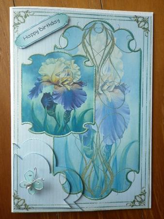 Majestic Iris Card Topper 2 by Marion West