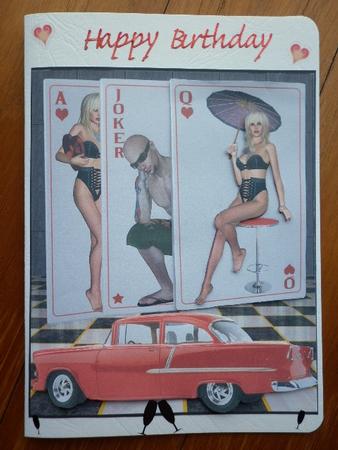 Hot Car Hot Girls & Joker with Decoupage by Marion West