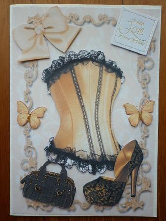 Beautiful Gold & Black Corset with Shoe & Handbag by Marion West