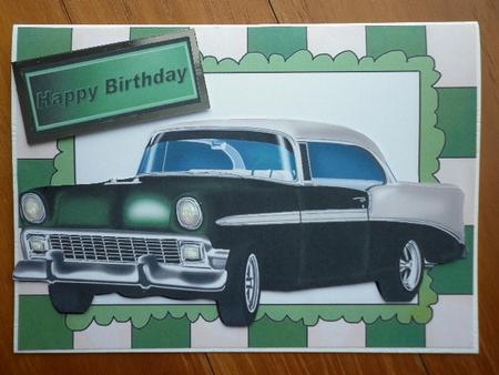 Vintage Car in Green Frame by Marion West