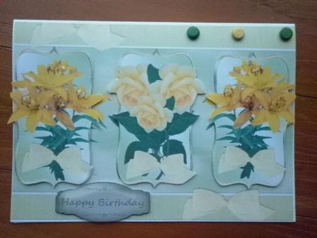 Lovely Lemon Flowers and Pale Green Plaque by Marion West