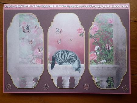 Beautiful Butterlies and Kitten Card Topper by Marion West