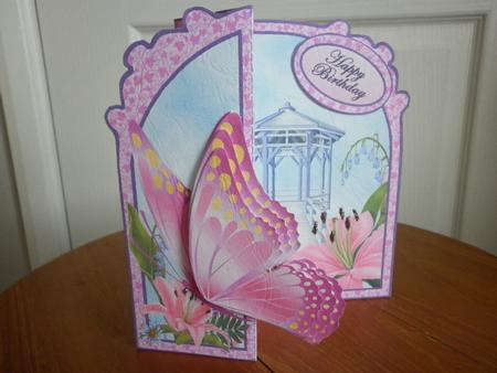Butterfly Fold Back pink Lilies by Marion West