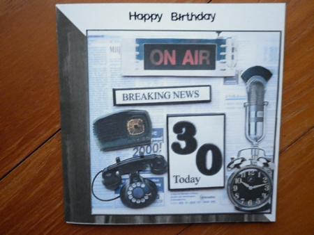 Breaking News Your 30 Today Card Top with Decoupage by Marion West