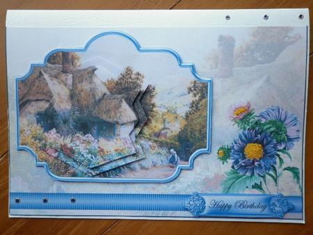 Country Cottage Garden Card with a Topper by Marion West