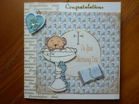 Bear in a Font Boy Christening by Marion West