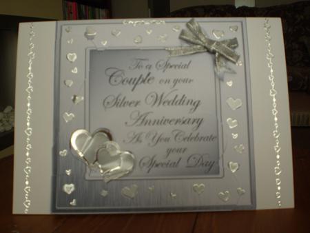 Elegant Hearts Silver Wedding Anniversary Fan Pyramage by Marion West
