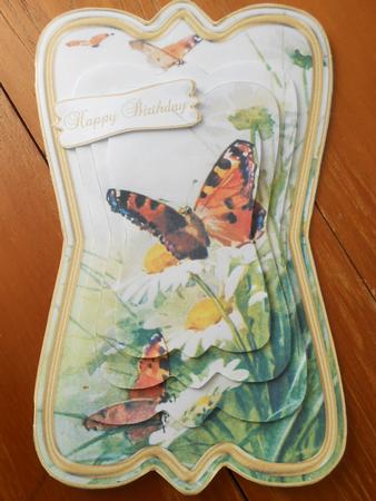 Beautiful Painted Flowers & Butterflies Shaped Card Mini Kit by Marion West