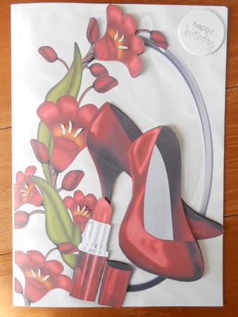 Pretty Red Flowers with Red Shoes & Lippy by Marion West