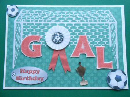 Red Football Goal Card by Marion West