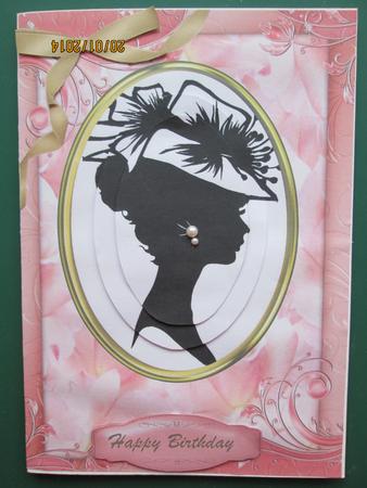 Lovely Silhouette Lady in a Pink Frame ( Pyramarge) by Marion West
