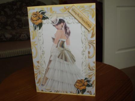 Pretty Lady in Gold/cream Frame by Marion West