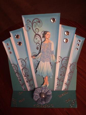 Art Deco Era Style Panel Card with Flapper Girl by Marion West