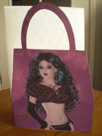 Crushed Velvet Handbag Card by Marion West