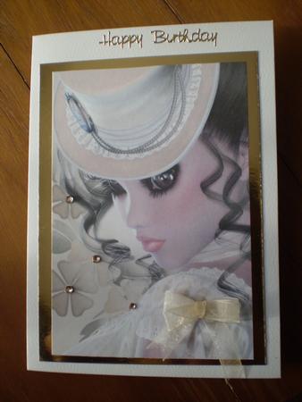 Elegant in Cream Portrait A4 Card Front 2 by Marion West