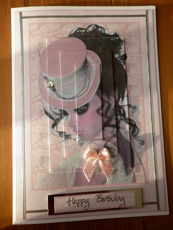 Vintage Lady Portrait in Pink by Marion West