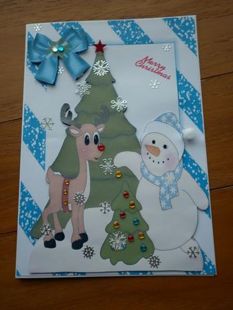 Little Cute Reindeer & Snowman by Marion West