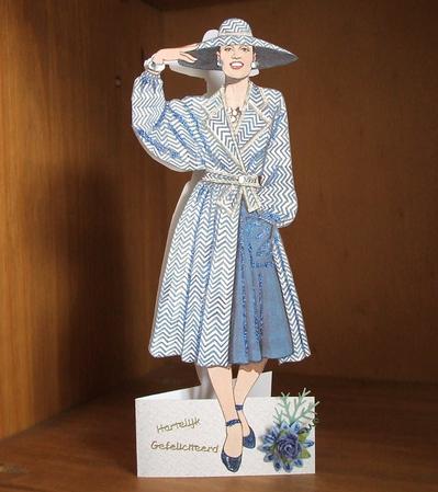 Stylish Lady Shaped Card by Marjo Reints