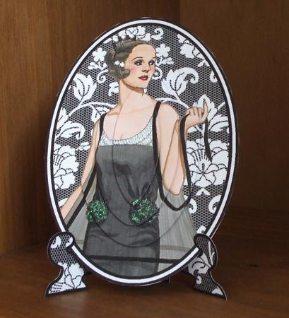 Vintage Beauty Cameo Wearing White & Black Plate Card Kit by Marjo Reints