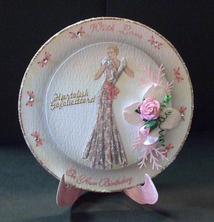 Glamour Girl Plate Card & Stand with Step by Step by Marjo Reints