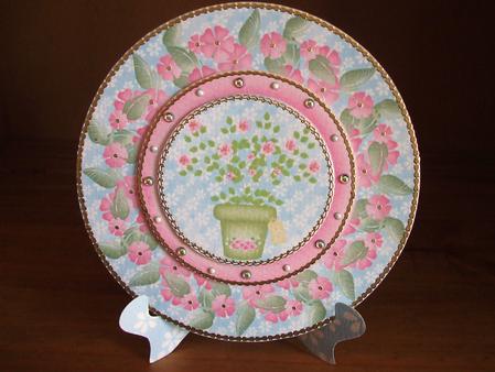 Pink Flower Plate by Marjo Reints