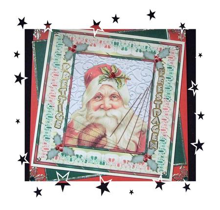 Vintage Santa Christmas Twisted Pyramid by Marjo Reints