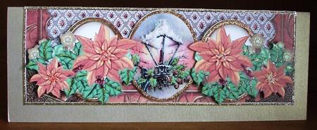 Borange Poinsettia Christmas Lantern Large Dl Card Kit by Marjo Reints