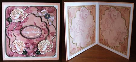Peach Rose Happy Birthday Fancy 8in Decoupage Cf Kit by Marjo Reints