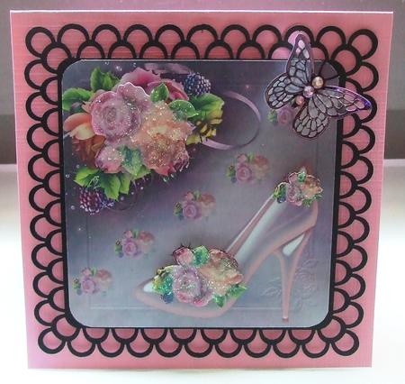 Cinderella Shoes English Roses Peache and Purple by Marjo Reints