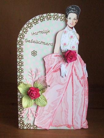 Peachy Evening Shaped Card by Marjo Reints