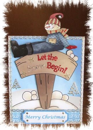 Lazy Snowman Over the Edge by Marjo Reints