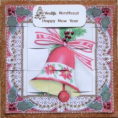 Christmas Bell 1 Lace 5inch 3D Paper Weaving Sheet by Marjo Reints