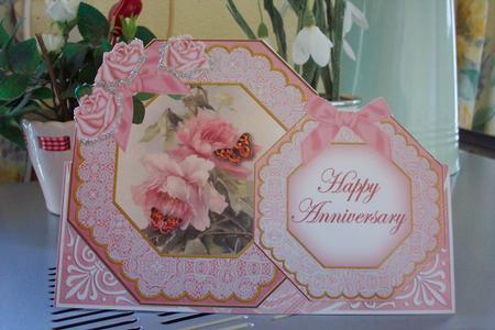 Pink Rose Happy Anniversary Double Octagon Card Kit Featured Gallery Photo