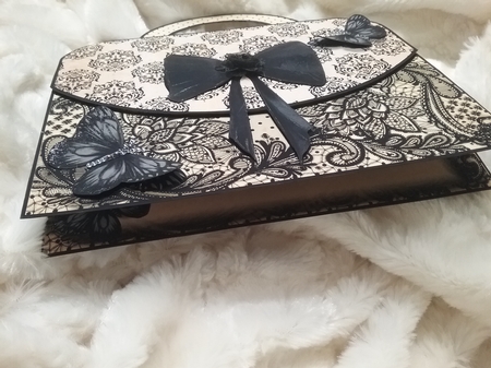Black Lace Handbag Shaped Card Kit by MARLENE FENECH POLIDANO