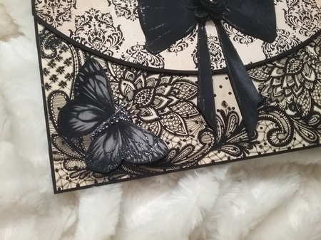 Black Lace Handbag Shaped Card Kit by MARLENE FENECH POLIDANO