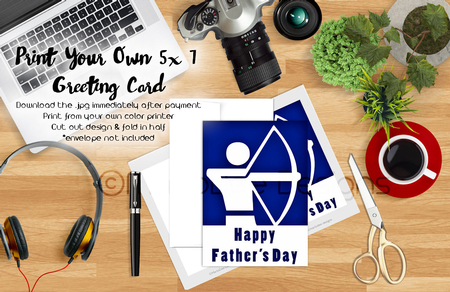Archery | Cut & Fold 5x7 Fathers Day Card   by Marlo Patterson
