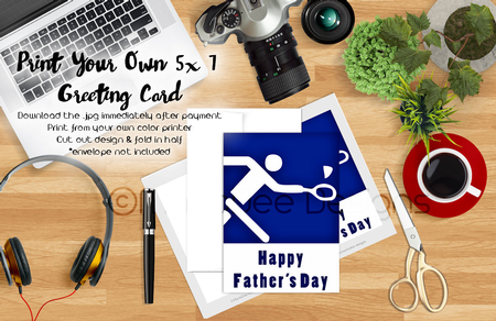 Badminton | Cut & Fold 5x7 Fathers Day Card   by Marlo Patterson