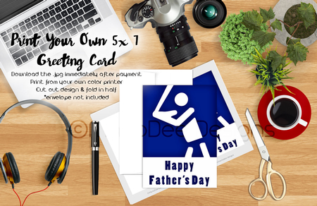 Baseball | Cut & Fold 5x7 Fathers Day Card   by Marlo Patterson