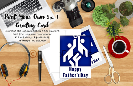 Basketball | Cut & Fold 5x7 Fathers Day Card   by Marlo Patterson