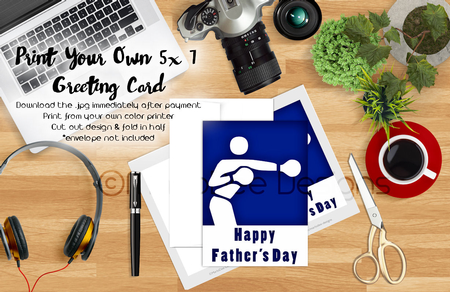Boxing | Cut & Fold 5x7 Fathers Day Card   by Marlo Patterson